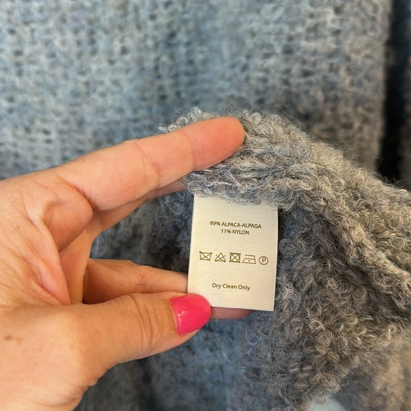 FREE PEOPLE She’s All That Turtleneck Sweater Alpaca Blend Blue size large - Picture 6 of 7